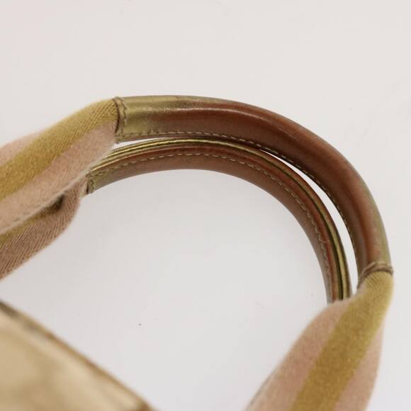 GUCCI GG Canvas Sherry Line Hand Bag Beige Gold Pink - Picture 9 of 13